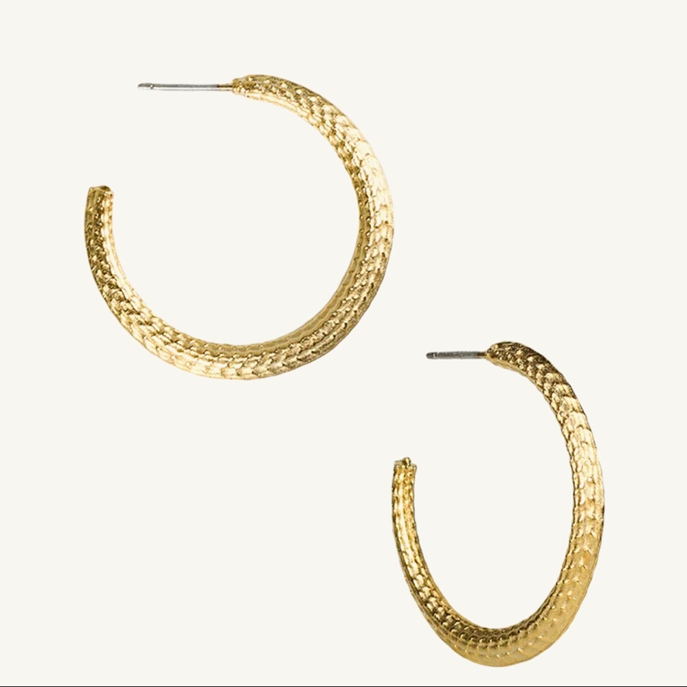 COPY - ** Patricia Nash **Textured Knife Edge Hoop Earrings - Not So Basics